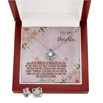 To My Daughter - Love Knot Earring &amp; Necklace Set