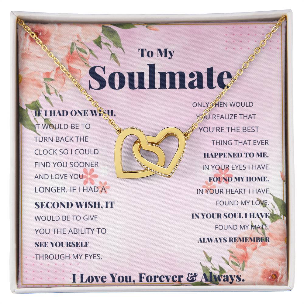 To My Soulmates - Interlocking Hearts Necklace (Yellow &amp; White Gold Variants)