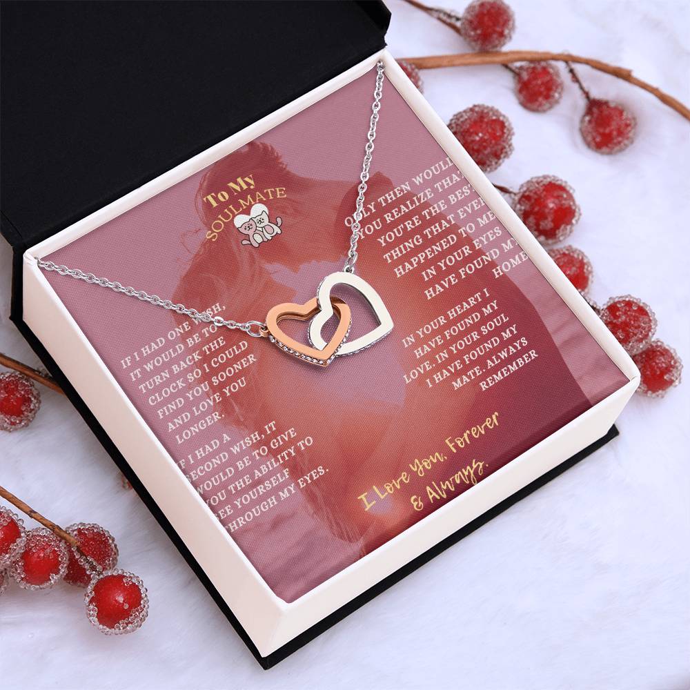 To My Soulmates - Interlocking Hearts Necklace (Yellow &amp; White Gold Variants)