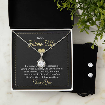 Eternal Hope Necklace and Cubic Zirconia Earring Set- to my wife