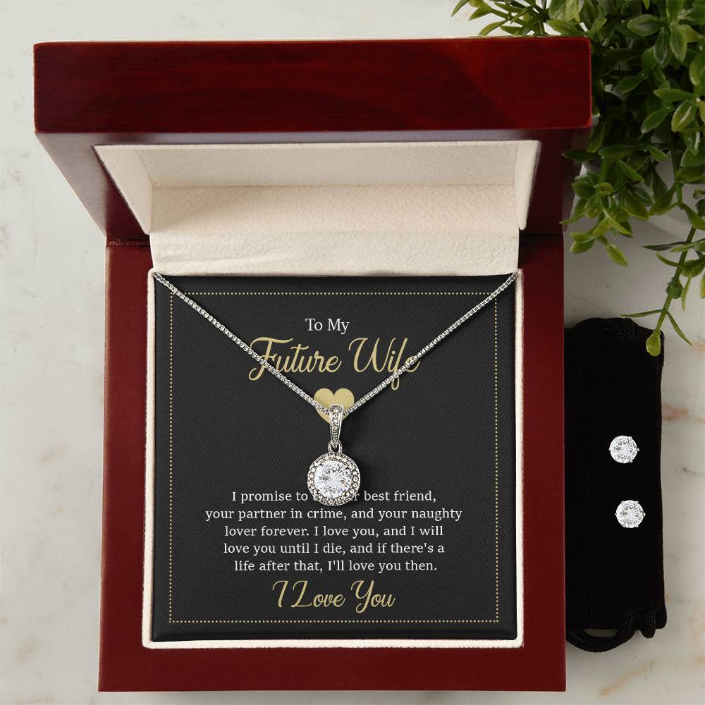 Eternal Hope Necklace and Cubic Zirconia Earring Set- to my wife