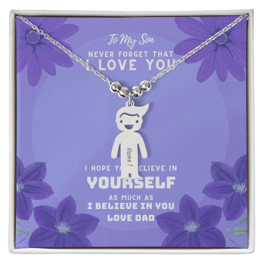 To My Son - Kid Charm Necklace (w/MC)