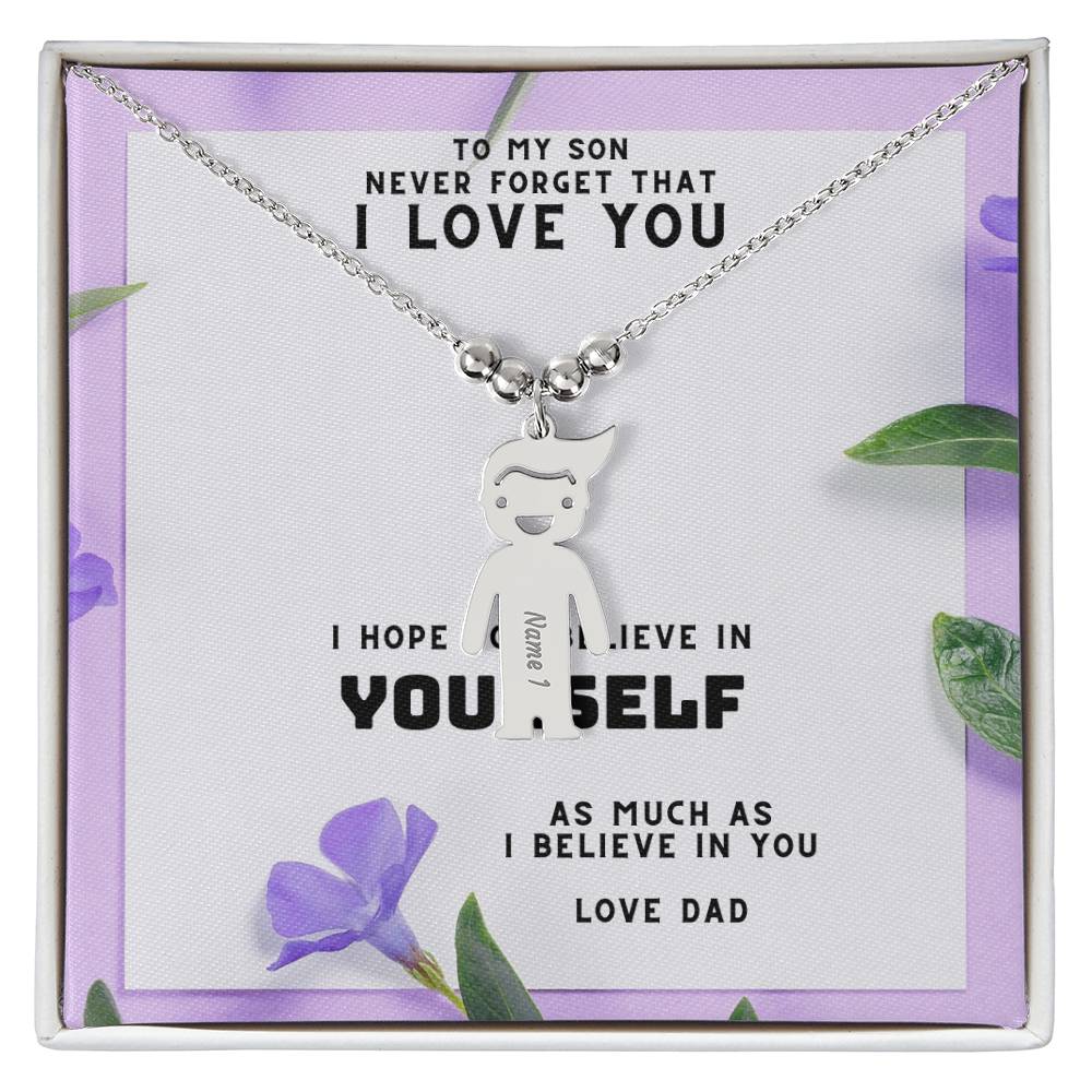 To My Son - Kid Charm Necklace (w/MC)