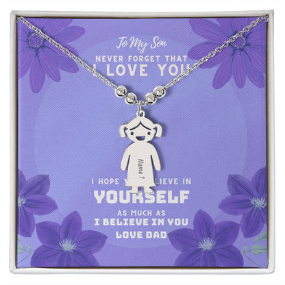 To My Son - Kid Charm Necklace (w/MC)