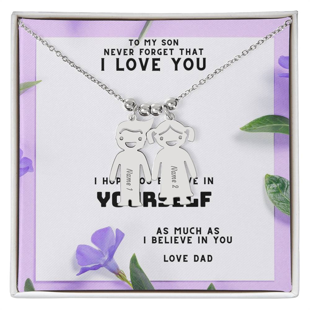 To My Son - Kid Charm Necklace (w/MC)