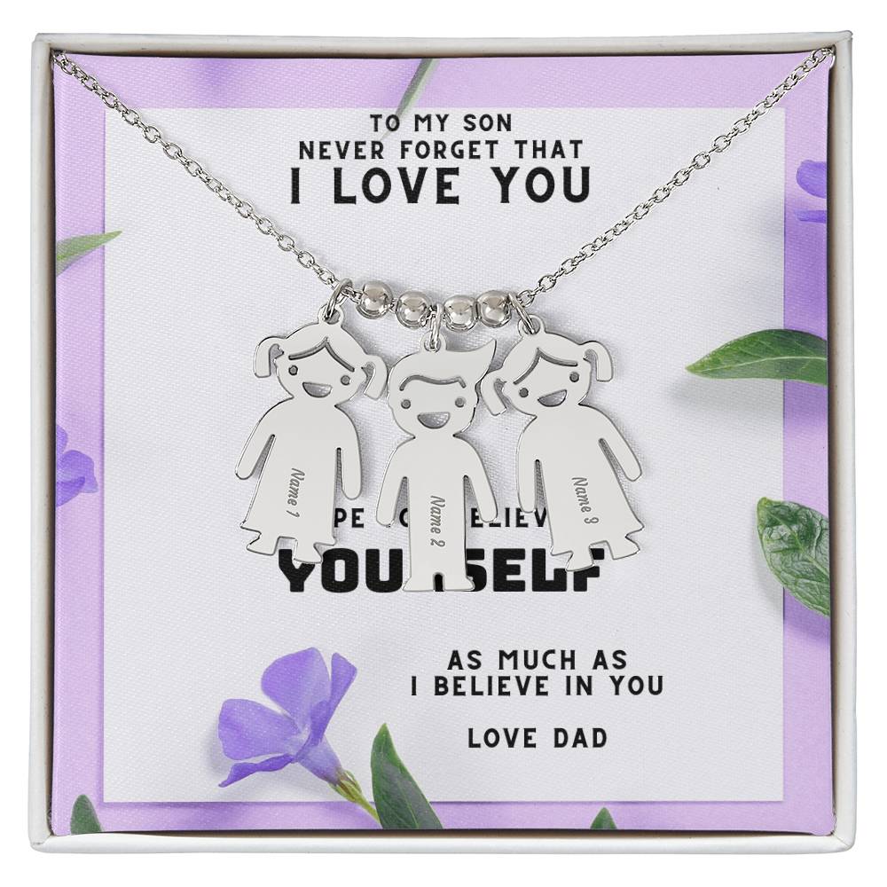 To My Son - Kid Charm Necklace (w/MC)