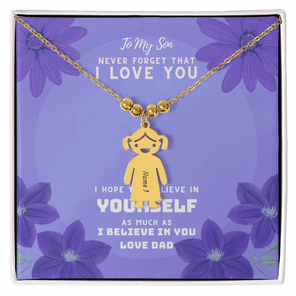 To My Son - Kid Charm Necklace (w/MC)