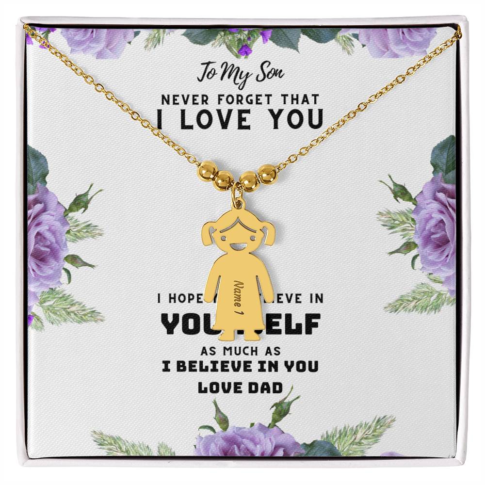 To My Son - Kid Charm Necklace (w/MC)