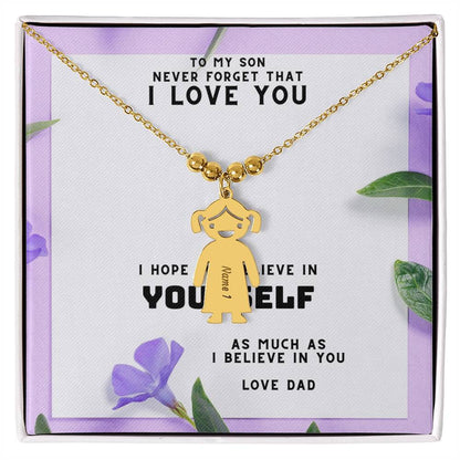 To My Son - Kid Charm Necklace (w/MC)