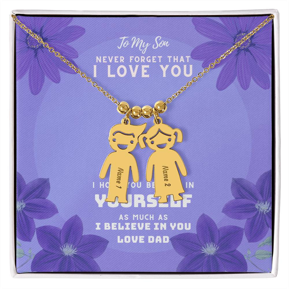 To My Son - Kid Charm Necklace (w/MC)