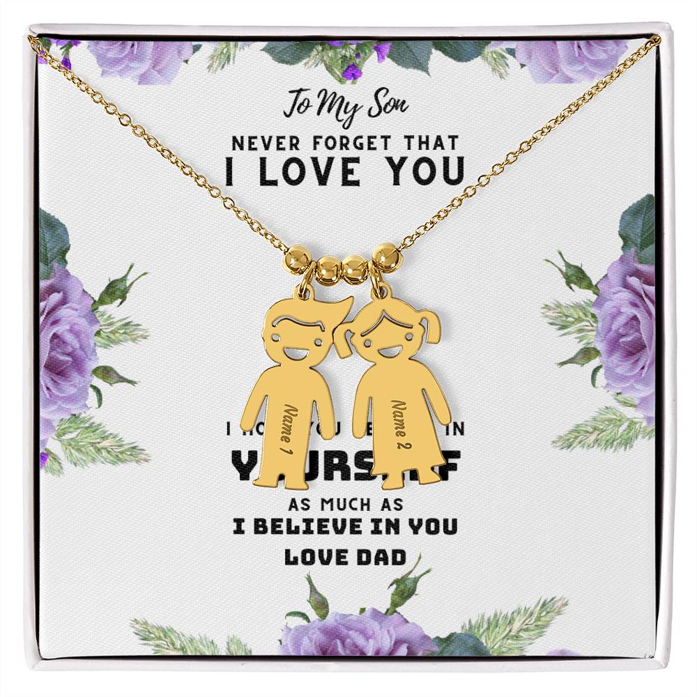 To My Son - Kid Charm Necklace (w/MC)