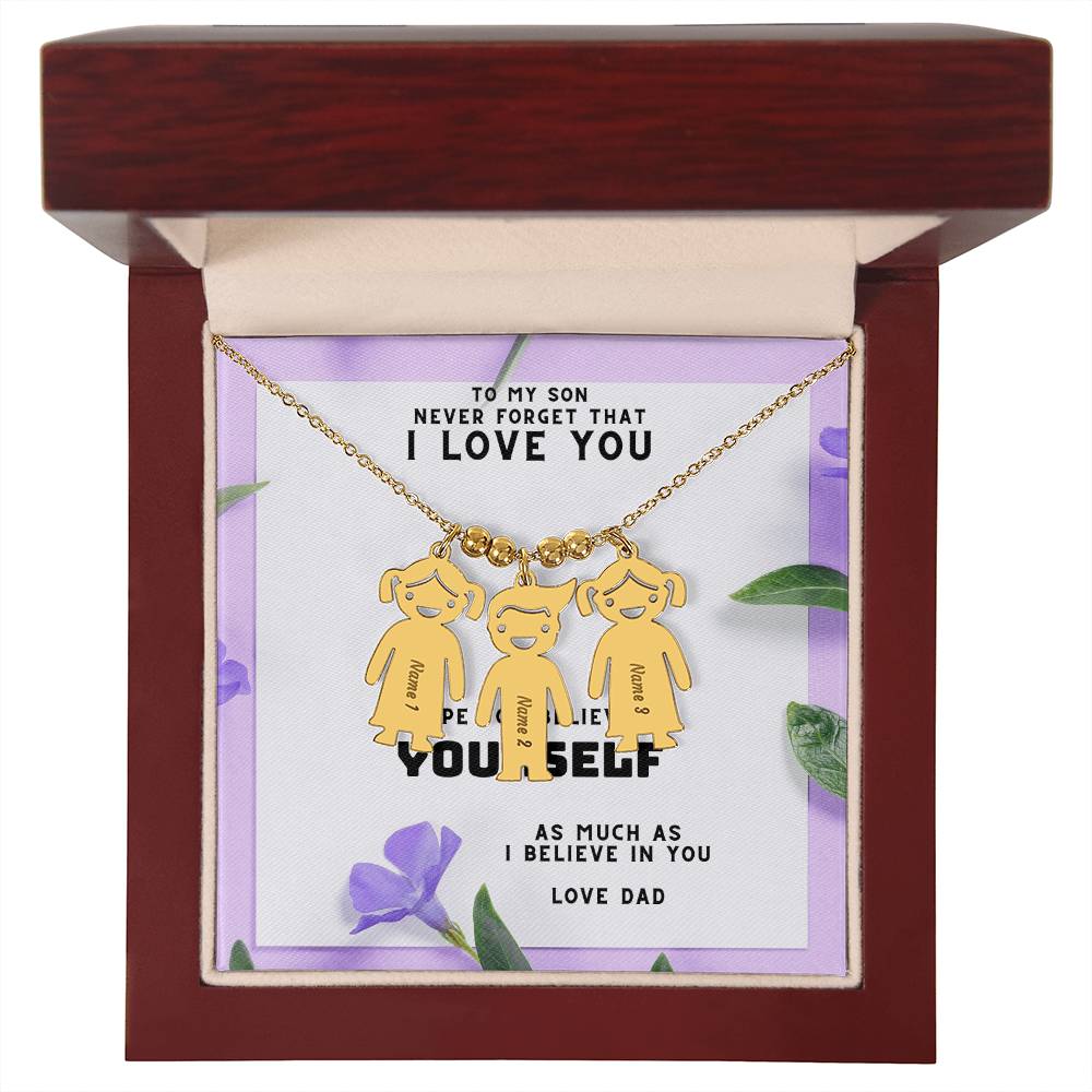 To My Son - Kid Charm Necklace (w/MC)