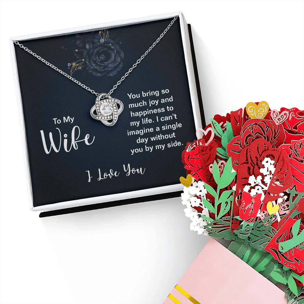 Love Knot Necklace and Sweetest Devotion Bouquet - to my wife