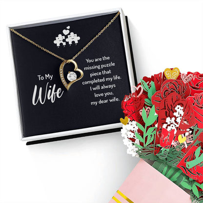 Forever Love Necklace and Sweetest Devotion Bouquet - to my wife