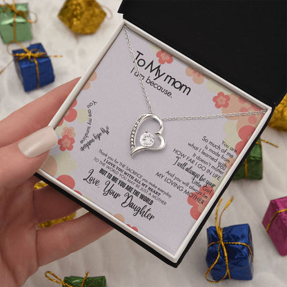 To My Mom - Forever Love Necklace + Sweet Devotion Flower Bouquet Bundle