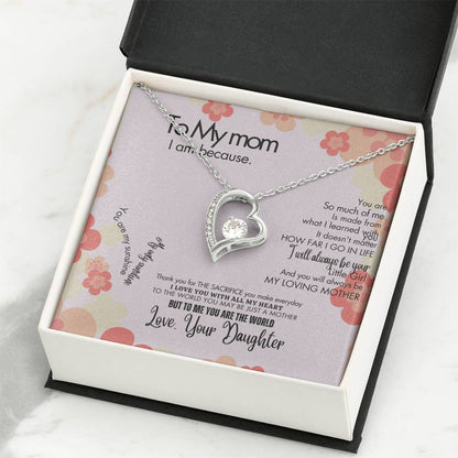 To My Mom - Forever Love Necklace + Sweet Devotion Flower Bouquet Bundle