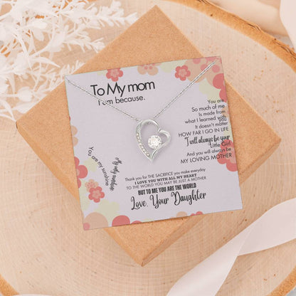 To My Mom - Forever Love Necklace + Sweet Devotion Flower Bouquet Bundle